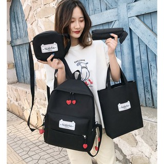 Bộ Set Balo laptop du lịch đi học kèm túi bút, túi xách và túi đeo chéo