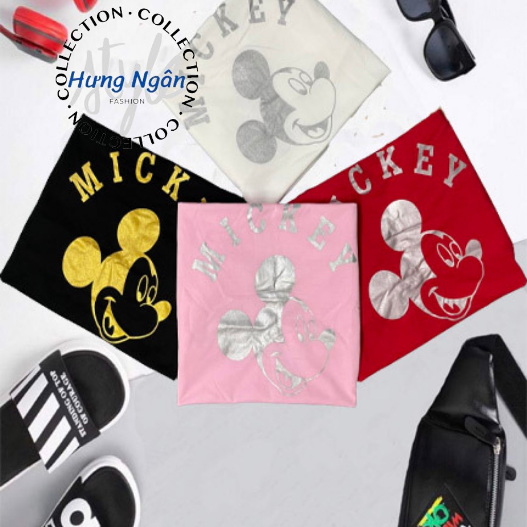 Áo Phông Unisex Mickey Chất liệu Cotton, Thoáng Mát, Thấm Mồ Hôi