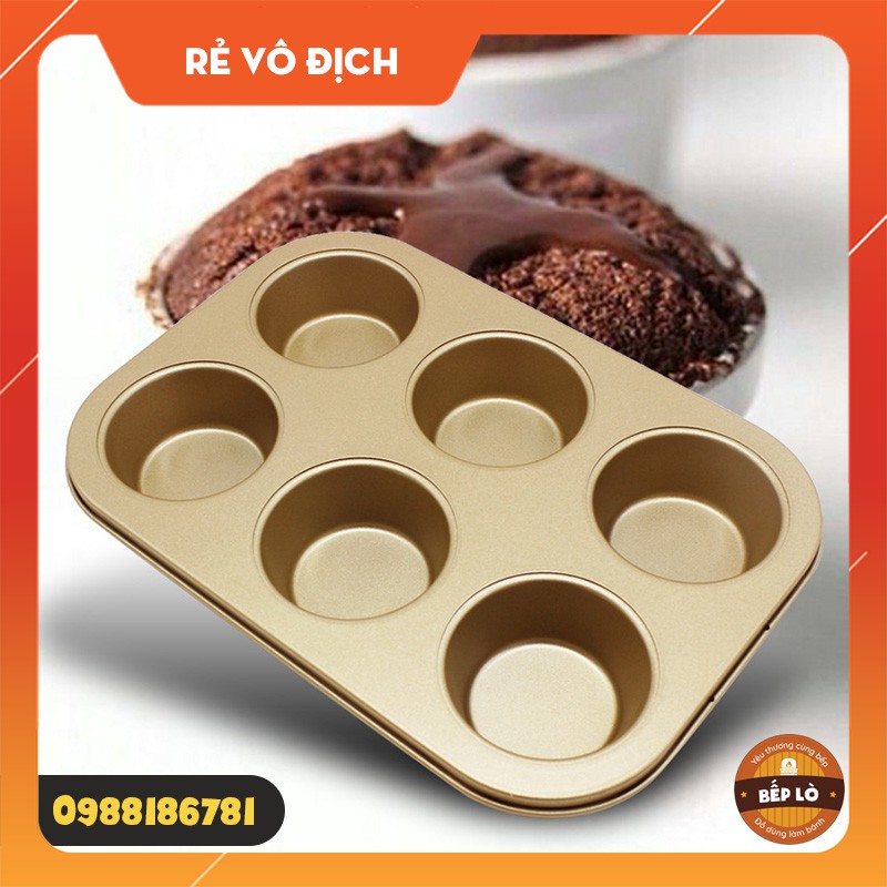 Khuôn cupcake chống dính nướng bánh 6 chén CHẤT LƯỢNG CAO - HÀNG MỚI VỀ