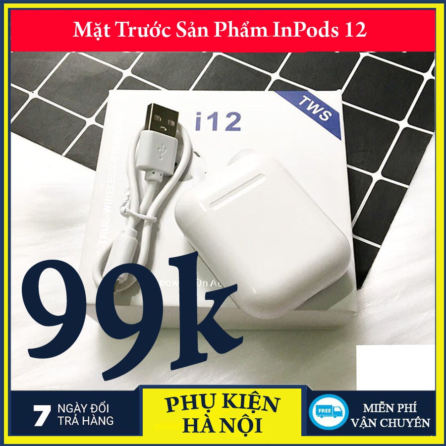 Tai nghe Blutooth Không dây Inpod I12 TWS Bản Quốc TẾ điều khiển cảm biến âm thanh cho Android iOS