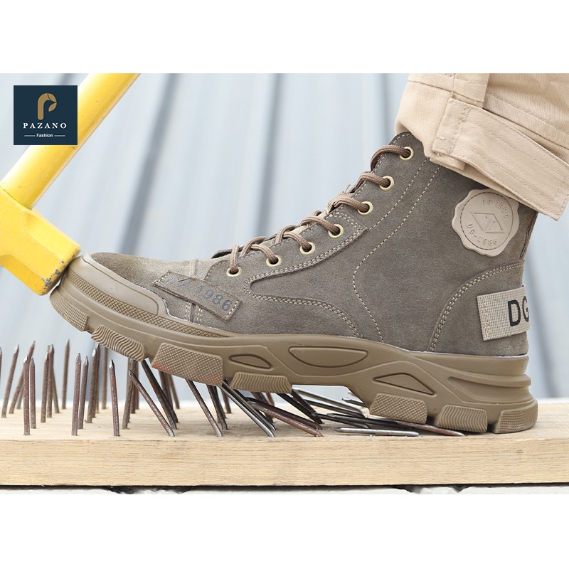 Giày Bảo Hộ Lao Động Jacky 586 Da Lộn Mũi Thép, Đế Chống Đinh, Đế Đúc Nguyên Khối Cao Cấp [Có Video Thực Tế] | BigBuy360 - bigbuy360.vn