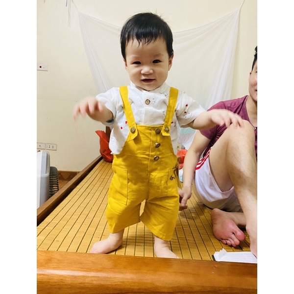 Set yếm kèm áo phối túi dễ thương phong cách hàn quốc cho bé