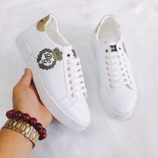 Giầy thể thao nam trắng full gót vàng logo DG sang trọng ( Chất Store )