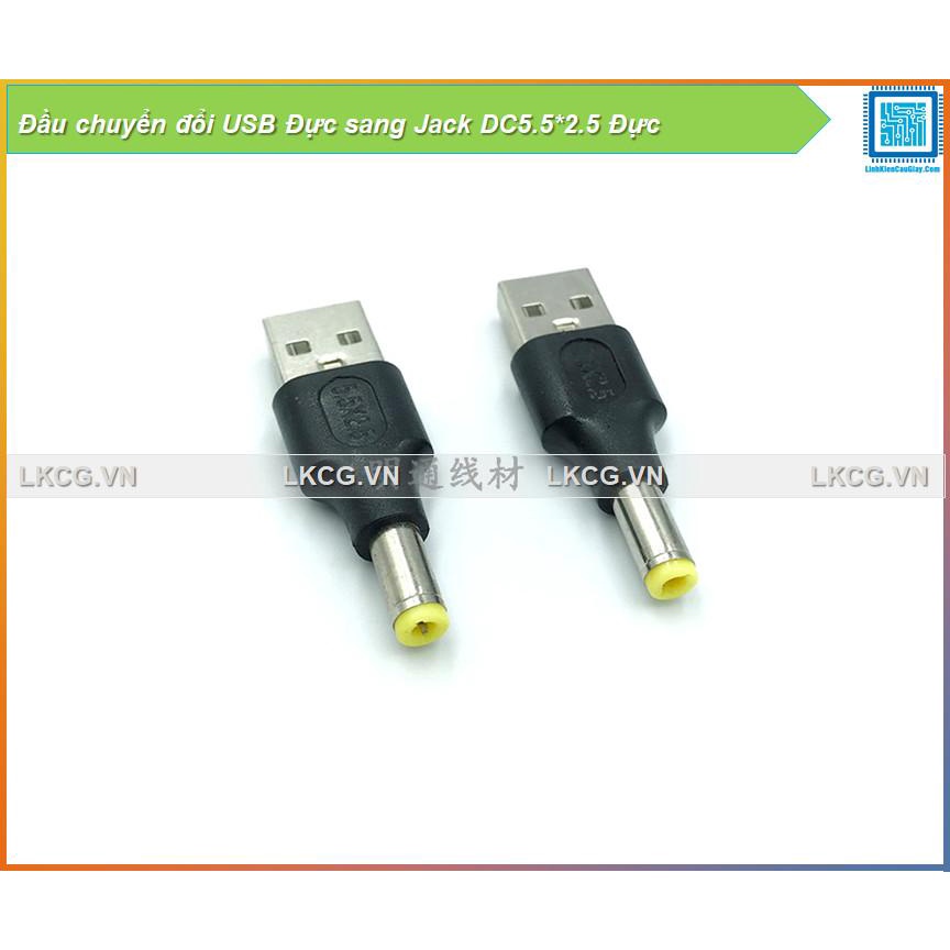 [FreeShip] Đầu chuyển đổi USB Đực sang Jack DC5.5*2.5 Đực