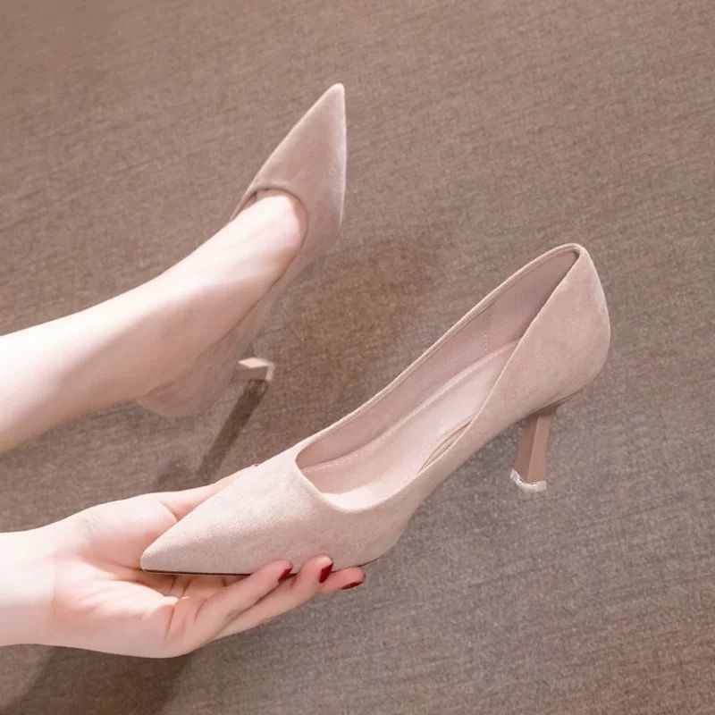 Giày Cao Gót Mũi Nhọn Phong Cách Pháp Cho Nữ