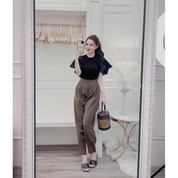 Áo thun gân tay cánh tiên nhún phồng