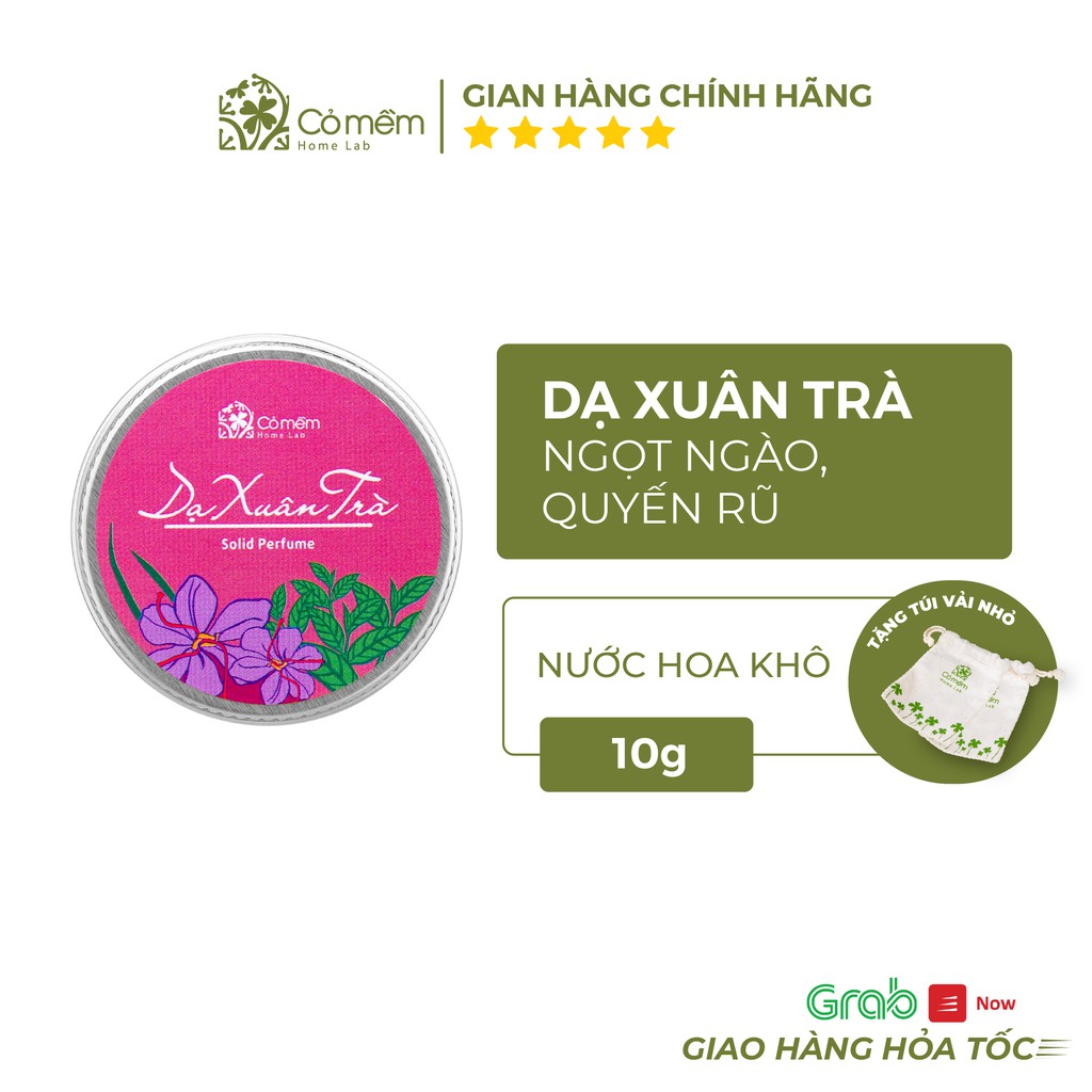 Nước Hoa Khô/ Dầu Thơm Khô Thiên Nhiên Dạ Xuân Trà Quyến Rũ [Mật Ong, Safron] [TẶNG kèm Túi Vải nhỏ] Cỏ Mềm - 10g