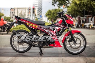 Tem rời Satria đỏ mẫu Kingdrag vàng đen cực HOT 2025