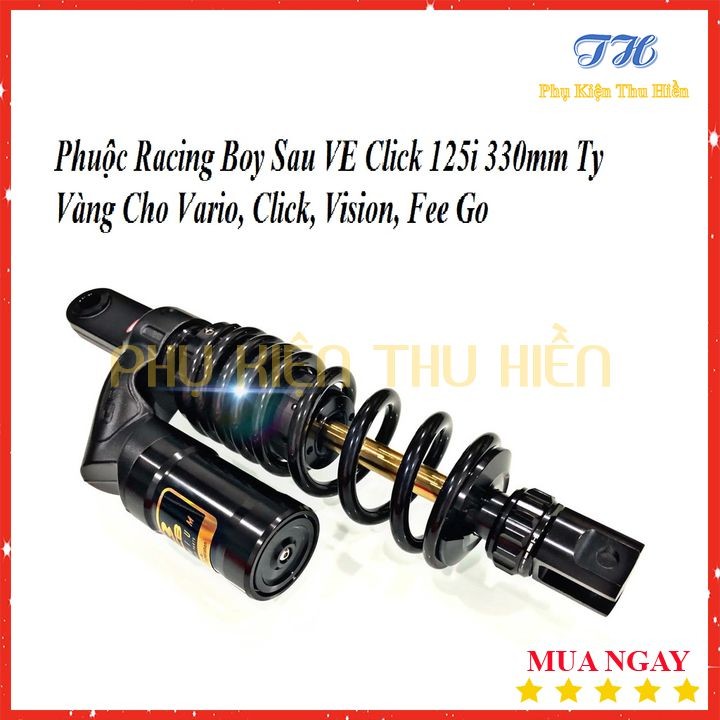 Phuộc Racing Boy Sau VE Click 125i 330mm Ty Vàng Chính Hãng RCB Cho Vario, Click, Vision, Fee Go