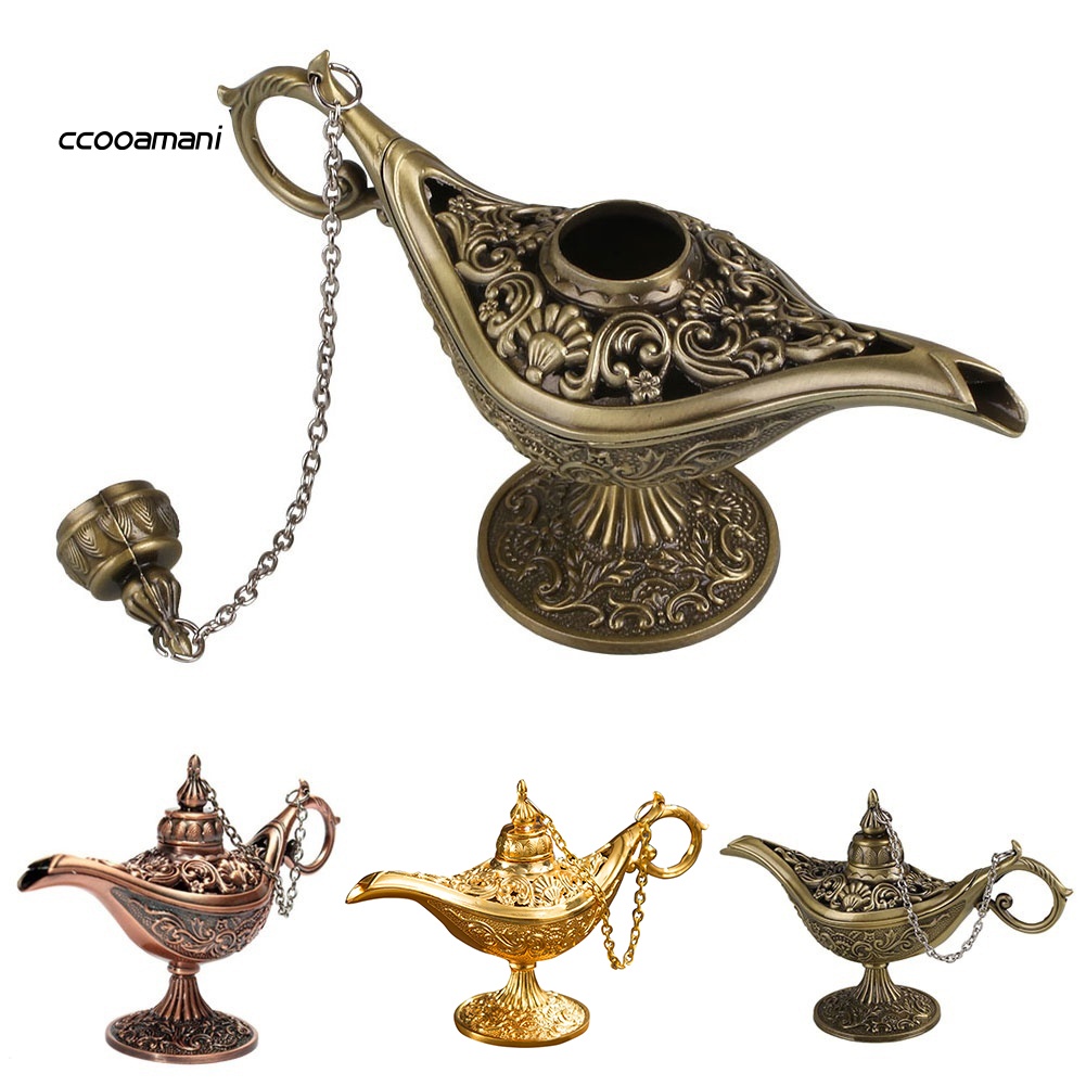 Mô hình cây đèn thần Aladdin bằng hợp kim kẽm phong cách cổ điển dùng để trang trí bàn làm việc