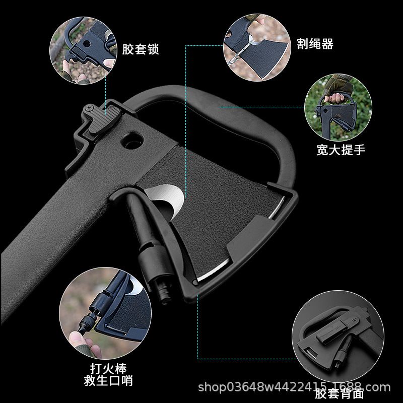 Rìu phượt , Rìu sinh tồn nhật bản, dụng cụ phượt đa năng 6 in 1 chính hãng