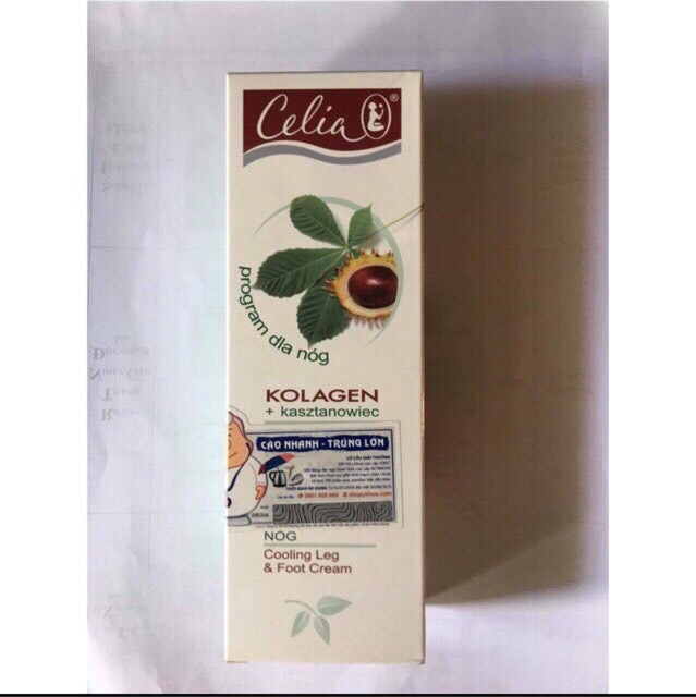 Kem bôi suy giãn tĩnh mạch chân Celia Cooling Leg&amp;Foot Cream 100ml (Ba Lan)(chiết xuất hạt dẻ ngựa, menthol, collagen...