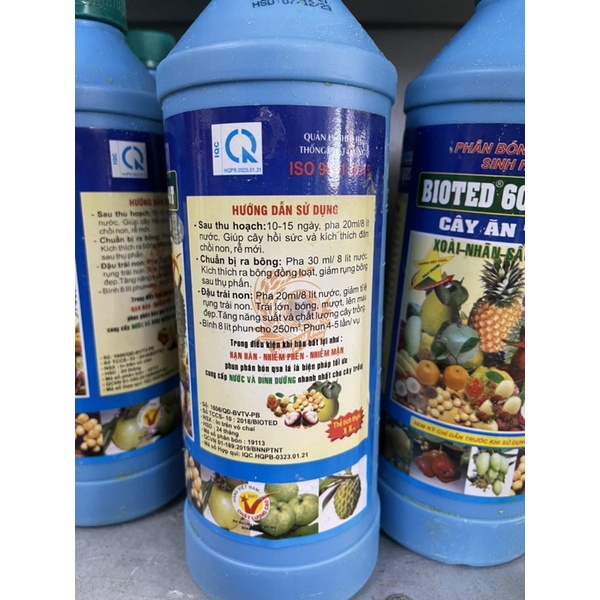 BIOTED 603 PHÂN BÓN LÁ NPK SINH HỌC CHO CÂY ĂN TRÁI