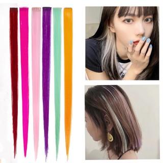  Tóc giả màu gradient nối dài 50cm có kẹp cho nữ