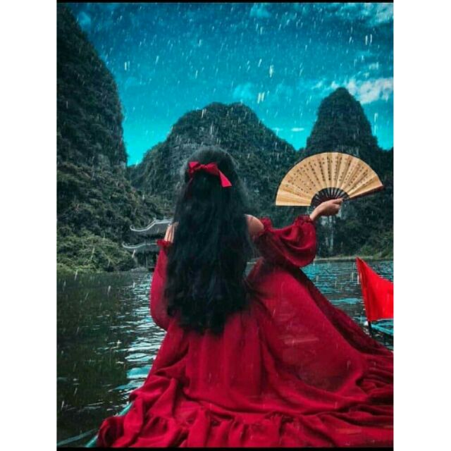 [ HOT] Váy maxi đỏ, vàng nhún ngực, chân viền bèo. Siêu đẹp - kèm 20 hình khách mặc - có video khách feeback - siêu đẹp | BigBuy360 - bigbuy360.vn