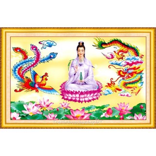 Tranh thêu chữ thập Phật Quan Âm LV3059 chưa thêu