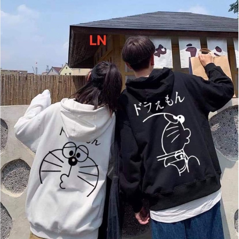 Áo hoodie đôi mèo chữ tàu (2 chiếc) LN12