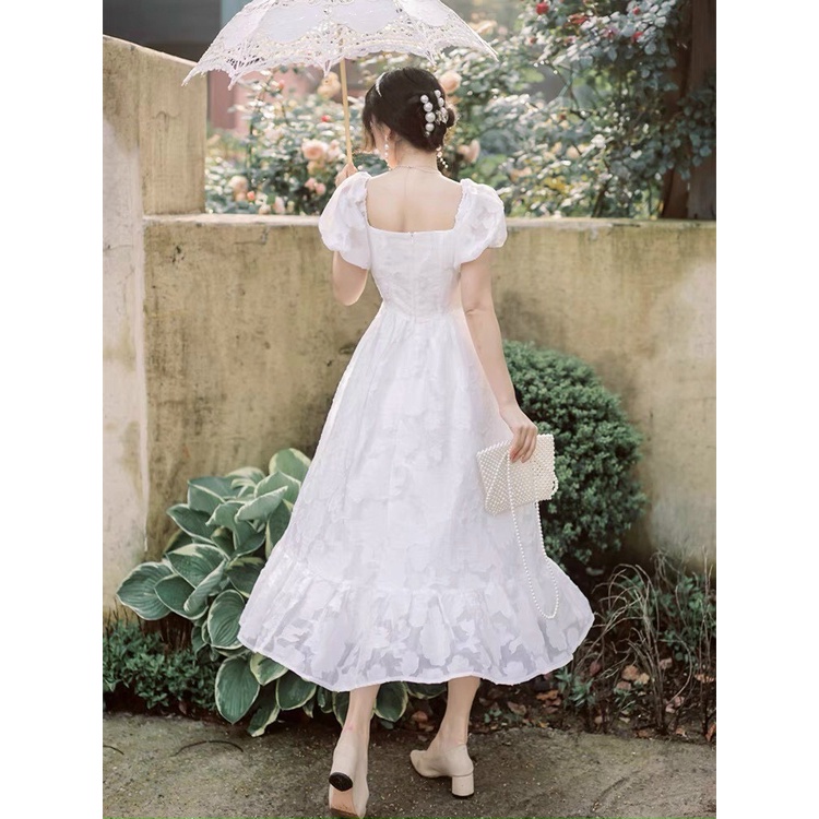 Đầm maxi nữ ren thêu luới hoa form dài may 2 lớp freesize 40-55kg màu trắng siêu sang sịn - TBTRH195 | BigBuy360 - bigbuy360.vn