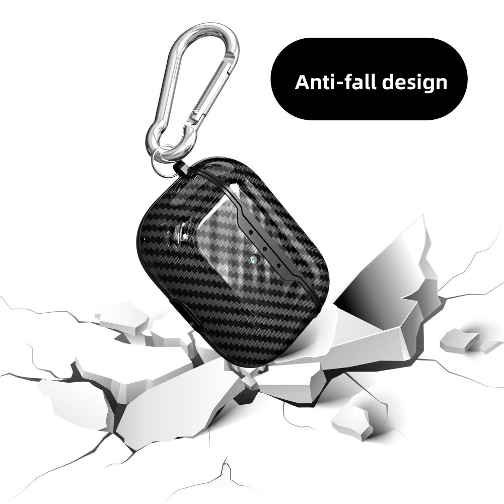 Vỏ Bảo Vệ Hộp Sạc Tai Nghe Bluetooth Airpods Pro Bằng Sợi Carbon Chống Sốc