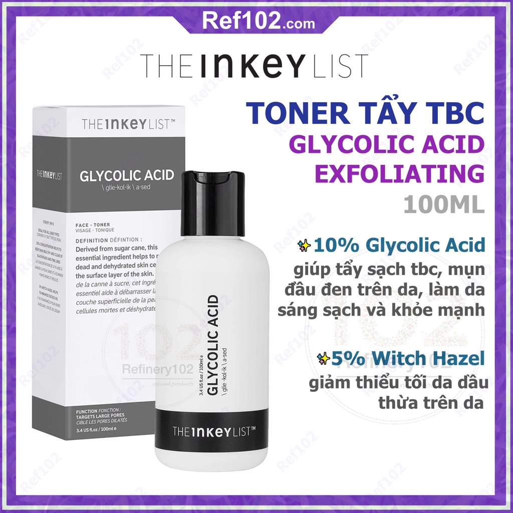 Toner tẩy tế bào chết The INKEY List Glycolic Acid [Bill Sephora US]