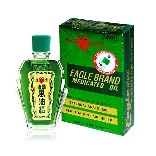 Dầu gió xanh con Ó Singapore Eagle Brand Medicated Oil 24ml