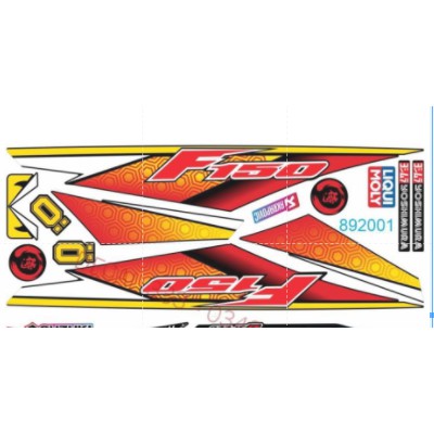 Tem Rời RAIDER FI Mẫu F150  ĐỎ VÀNG XANH 892001 (Tem chế 3 lớp chống phai màu)