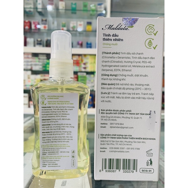 Tinh dầu thiên nhiên chống muỗi Maldala
