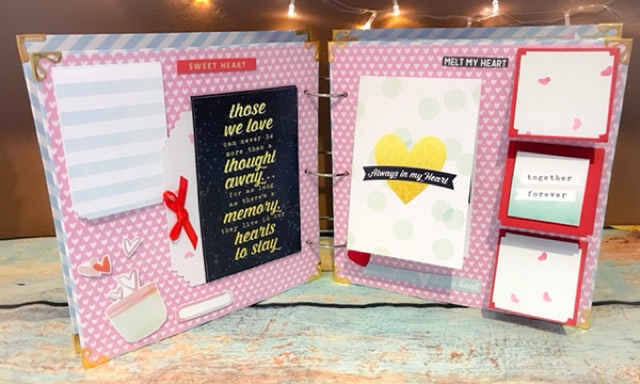 Scrapbook tình yêu tông hồng xanh