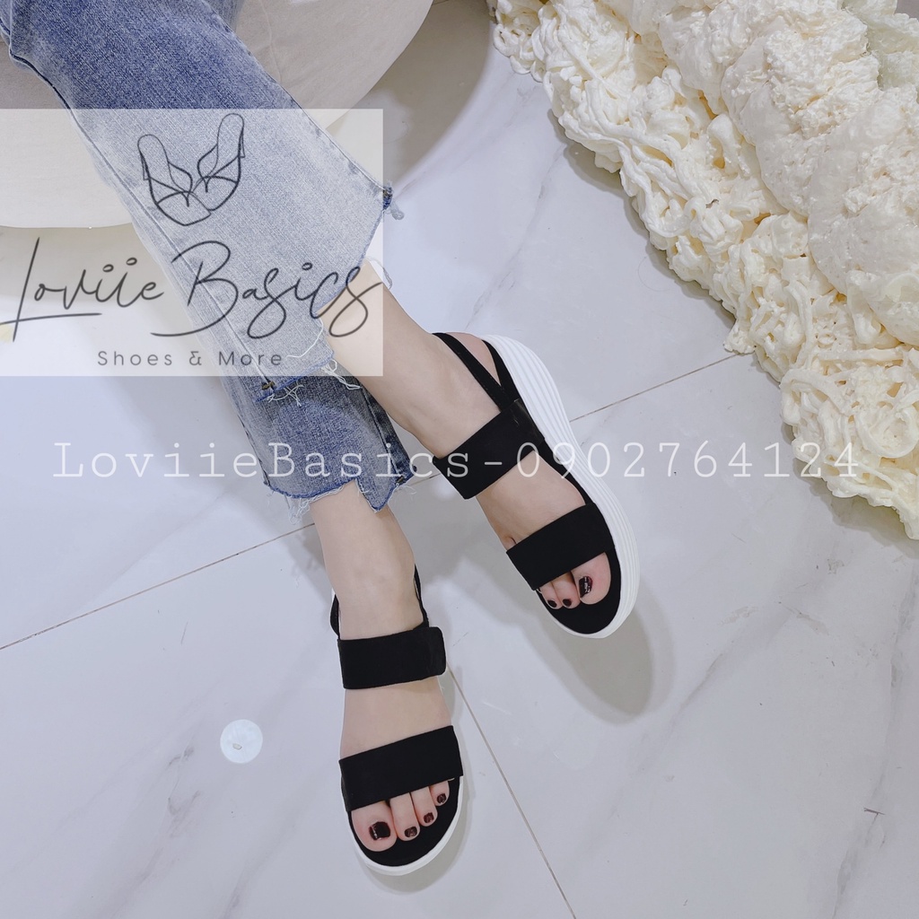 SANDAL ĐẾ XUỒNG LOVIIE BASICS 5 PHÂN -GIÀY SANDAL NỮ ĐẾ BÁNH MÌ QUAI NGANG HỌC SINH S210507