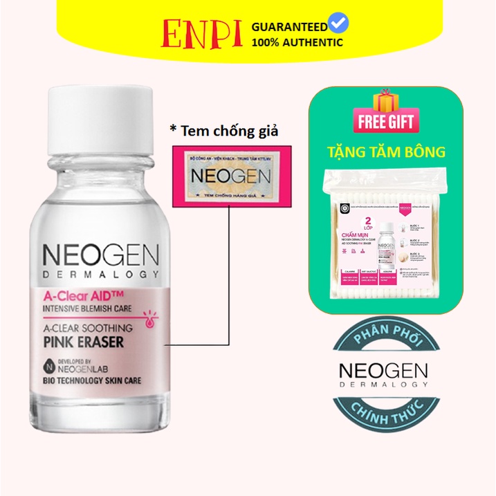 Chấm mụn Neogen A-Clear Aid Soothing Pink Eraser [TẶNG TĂM BÔNG]