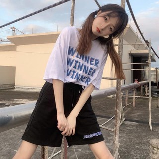 Áo thun tay lỡ freesize nữ - thun phông form rộng Unisex, mặc lớp, nhóm, cặp, in chữ WINNER