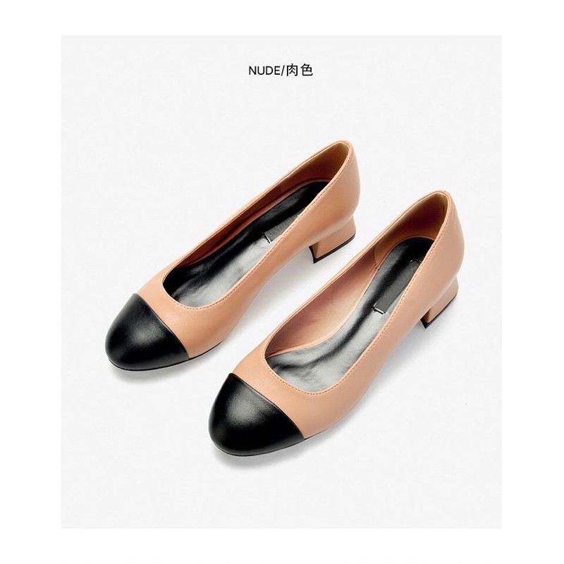 GIÀY BE PHỐI MŨI ĐEN