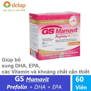 Gs mamavit prefolin + dha + epa - hộp 60 viên - bổ sung dưỡng chất cần thiết cho mẹ mang thai