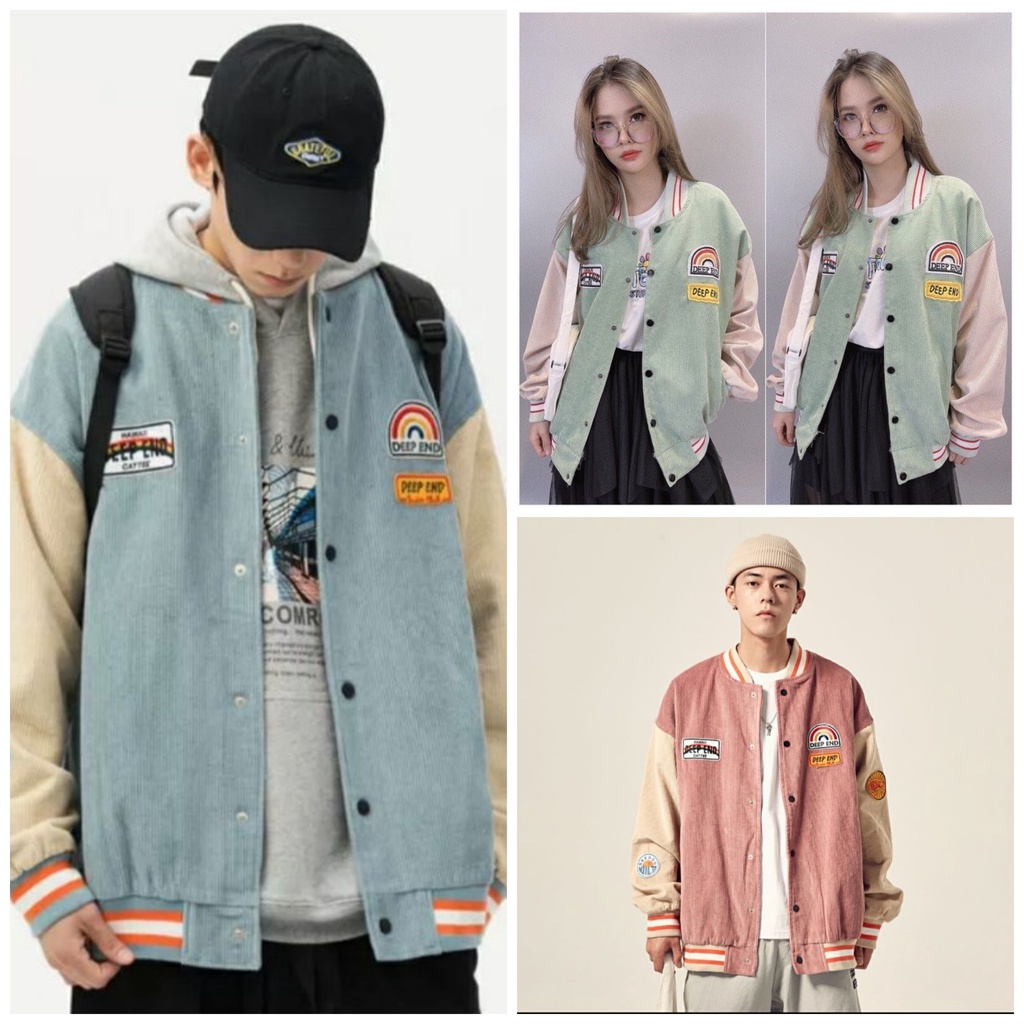 Áo Khoác Bomber DEEP END Nam Nữ  ( Ảnh Thật ) - Nhung Tăm Sành Điệu Hot Trend 2021