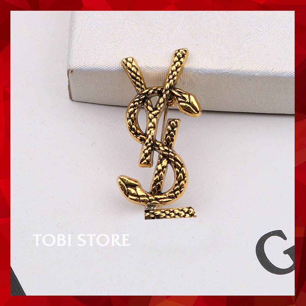 Cài áo thương hiệu Y.S.L mạ vàng màu cổ điển CA13 TOBI STORE