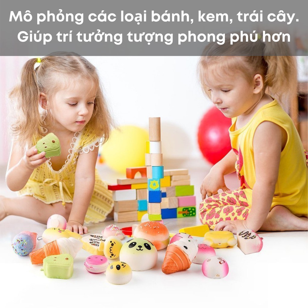 Combo 10 Squishy mini ngẫu nhiên nhiều hình dáng có bao bì và móc khóa S001 - GUDETAMA1996