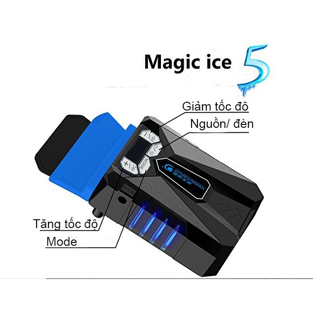 Quạt hút nhiệt cho laptop Coolcold Ice Magic 5 (nguồn USB 5V)