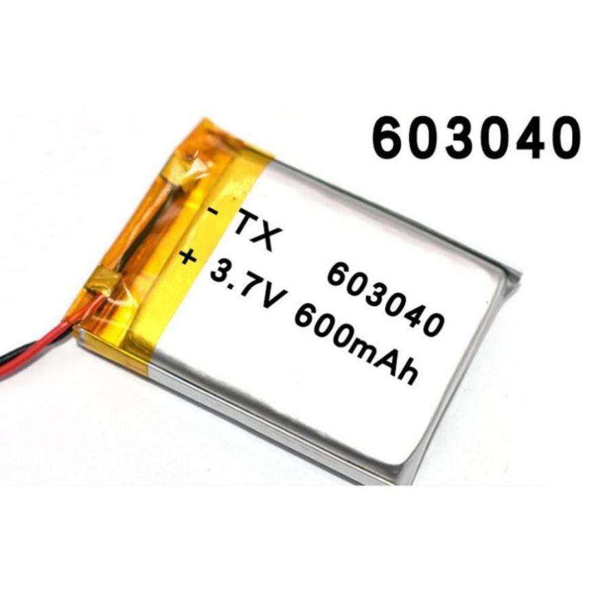 Pin Li-Po 3.7V 600mAh 603040 (Lithium Polymer) cho điện thoại, loa Bluetooth, định vị GPS, máy ghi âm, camera hành trình