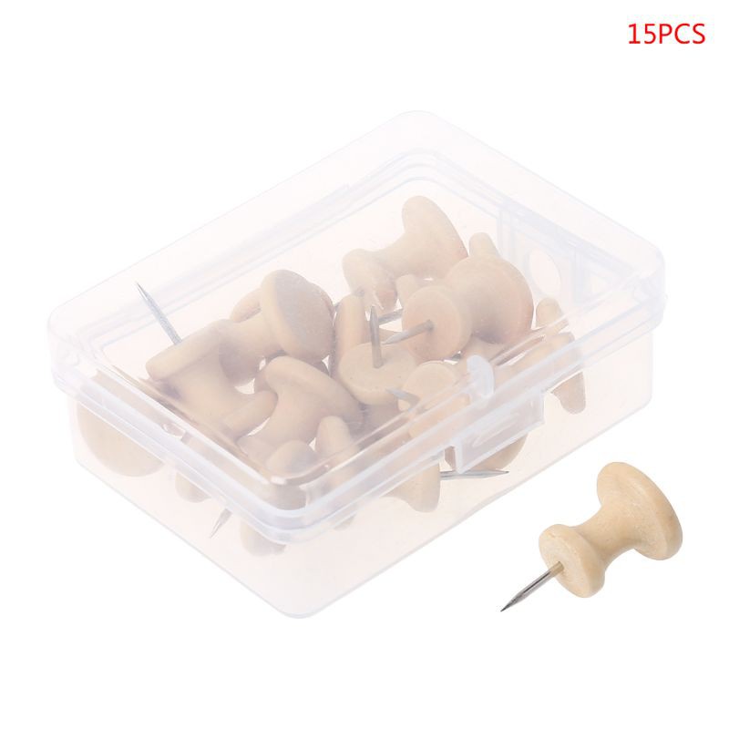 Set 15 Ghim Gỗ Gắn Ảnh Treo Tường Tiện Dụng