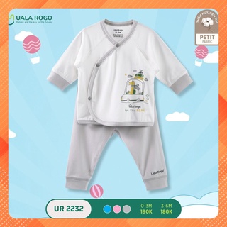 Bộ quần áo sơ sinh cài chéo Uala Rogo vải petit - UR2232