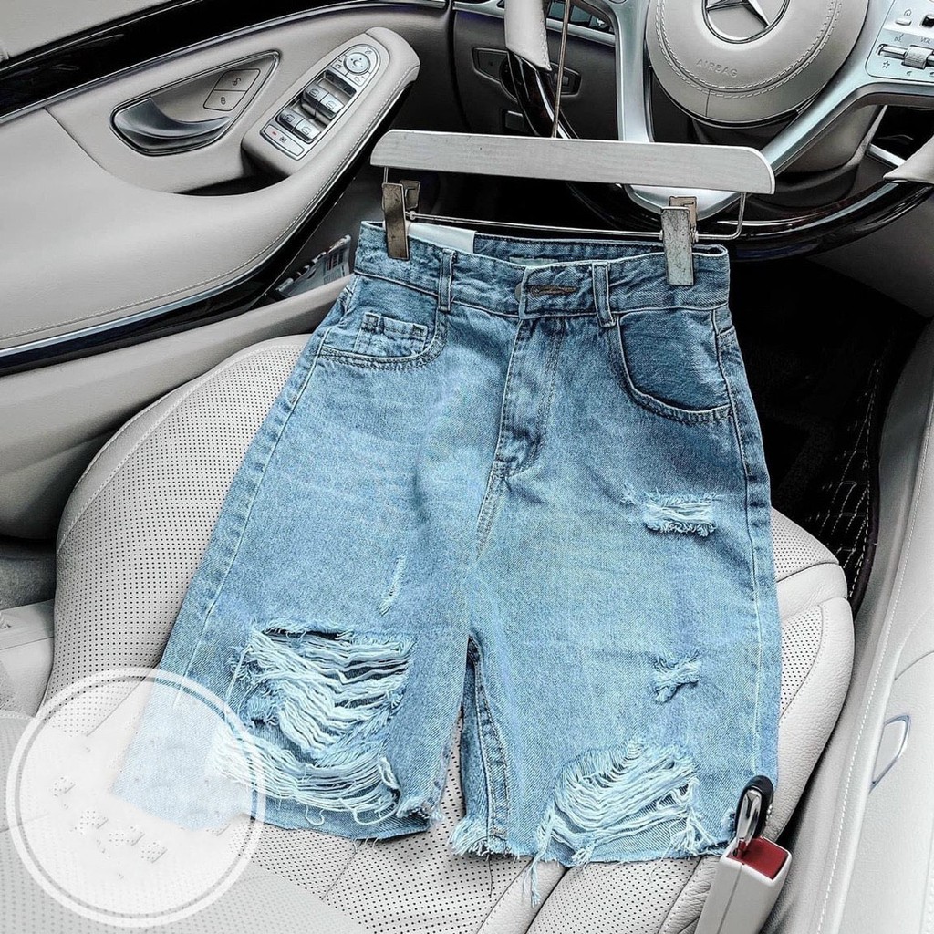 Quần jean nữ ngố ống rộng rách, vải denim bền đẹp, dễ phối đồ AnNgo - AT111