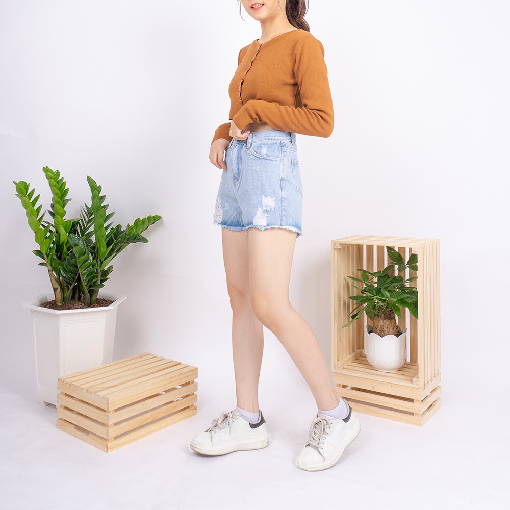 [Mã FAMAYWA giảm 10K đơn 50K] Quần short jean nữ Ulzzang GENZ mẫu lưng cao rách ống thời trang ZWJ013 | WebRaoVat - webraovat.net.vn
