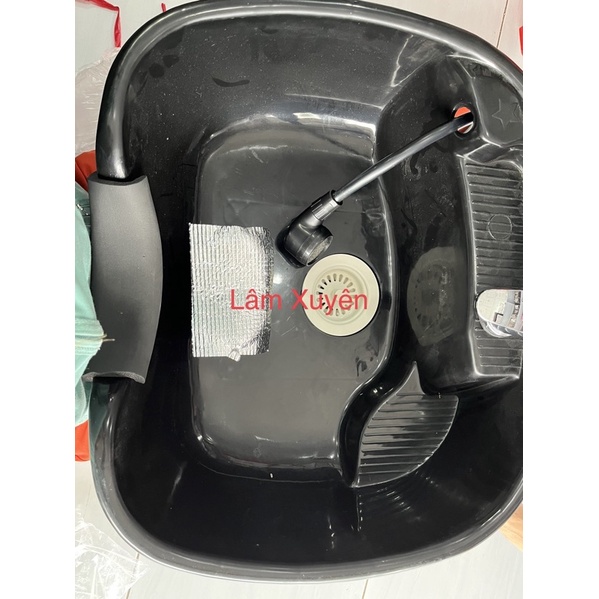 Bồn gội đầu nhựa không kèm chân 💥 FREESHIP 💥 bồn nhựa bóng cao cấp dễ vệ sinh kèm bộ phễu lọc rác+dây vòi sen+van gật gù