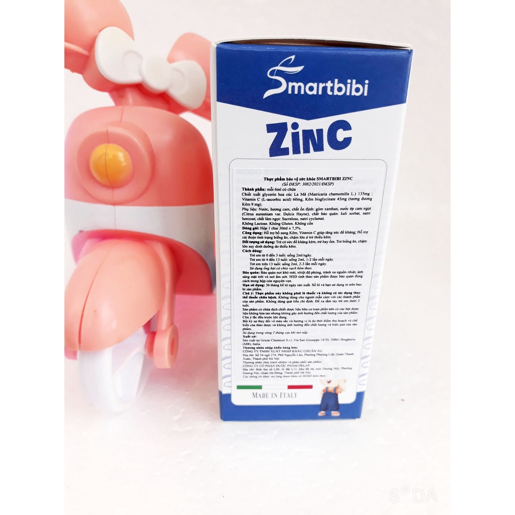Siro Kẽm hữu cơ nhỏ giọt Smartbibi ZinC, giúp tăng sức đề kháng, hỗ trợ cải thiện tình trạng biếng ăn, chậm lớn ở trẻ