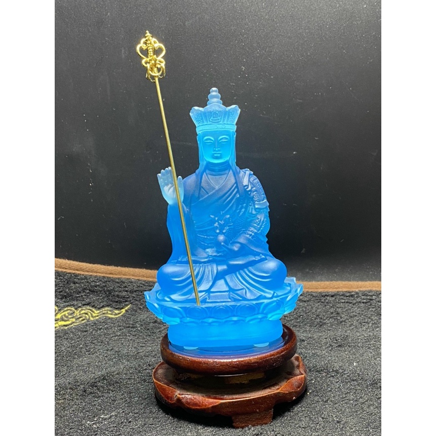 Tượng Địa Tạng Vương Bồ Tát Bằng Đá Lưu Ly Cao Cấp, Trang Trí Taplo Ô Tô Siêu Đẹp - Cao 15cm