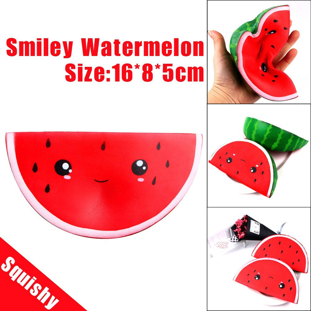 Cartoon slow rising jumbo watermelon squishy toy