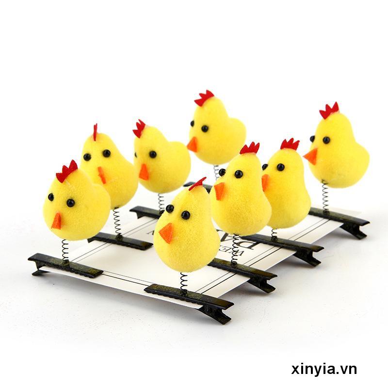 Kẹp Tóc Hình Chú Vịt / Trái Tim Màu Vàng Nhỏ Nhắn Dễ Thương Cho Bé Gái