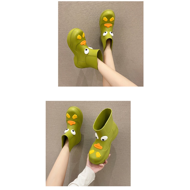 Giày Bốt Cao Su Đi Mưa Đế Dày Chống Trượt Thời Trang Mùa Hè Cho Nữ