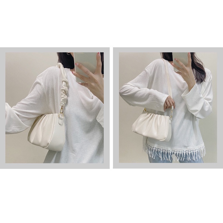 Túi xách đeo một bên vai hình đám mây thời trang mùa hè cho nữ 2021