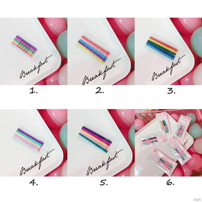 Day6 10pcs Women Geometric Candy Color Hairgrips